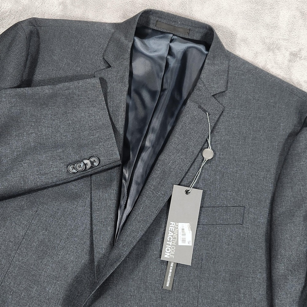 Kenneth Cole Reaction Sportcoat Mens 48R Blue Two Button Notch‎ Lapel 10-768051